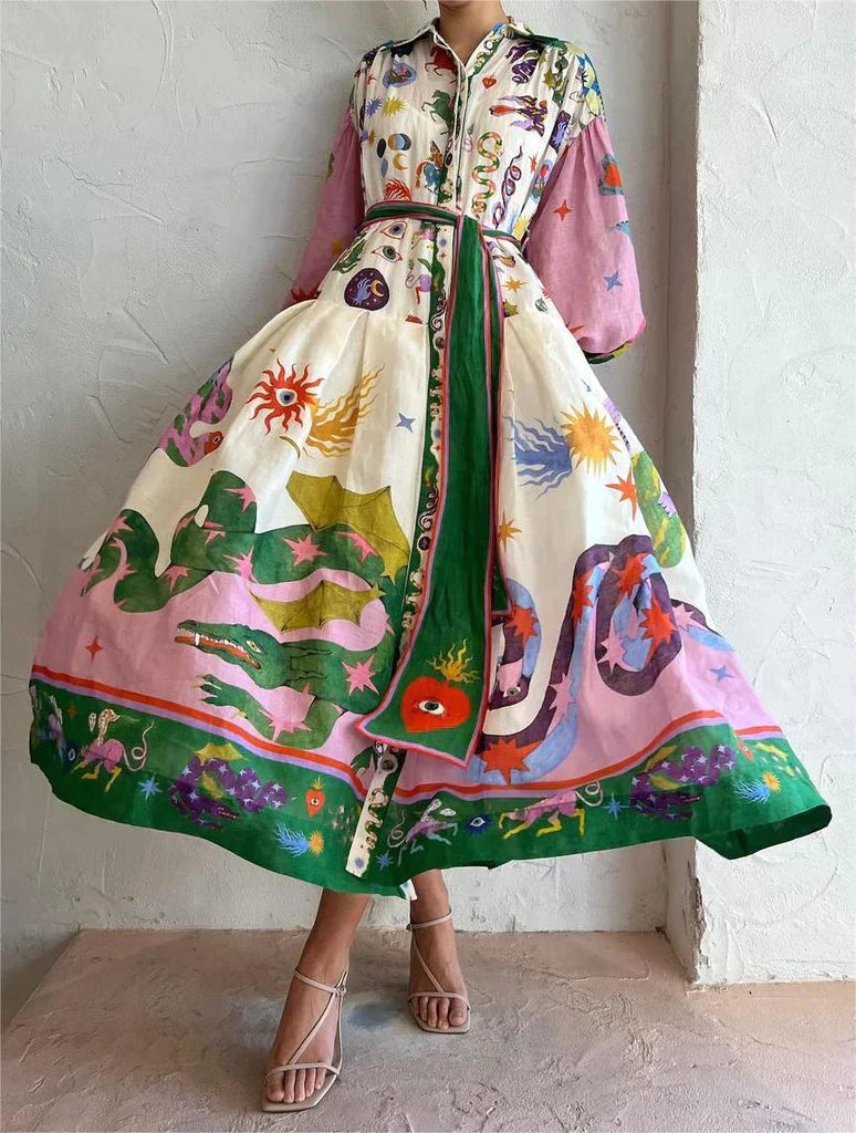 Elegant Italian Maxi-Kleid