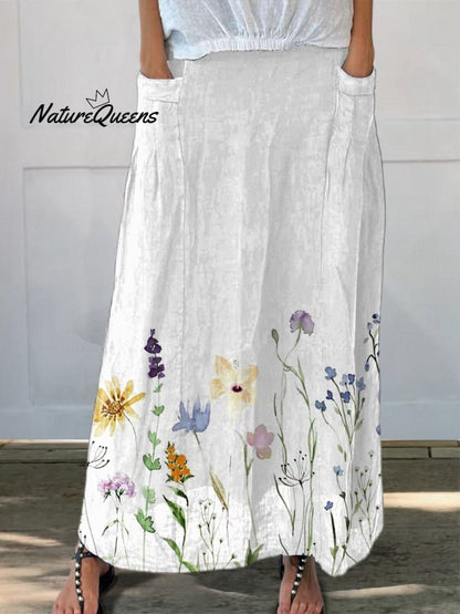 Aquarel Bloemen Katoenen Jurk